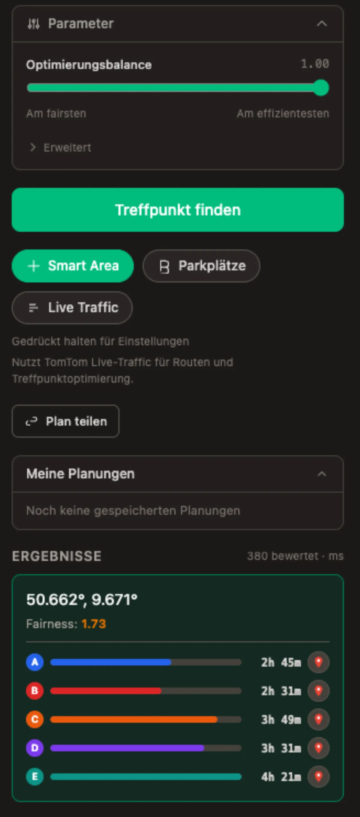 Optimization balance slider