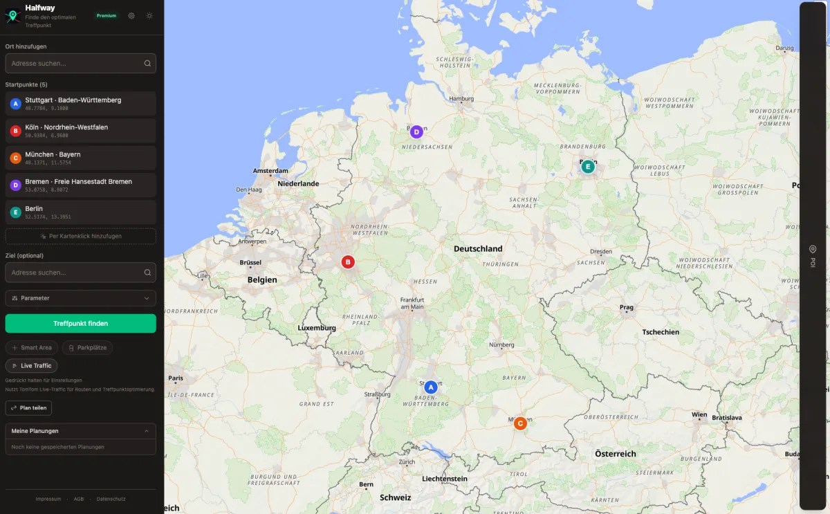 5 participants on the map